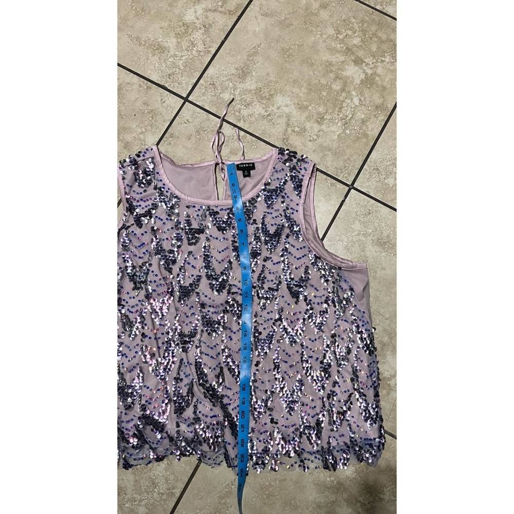 Torrid Sequin Shell Crop Top Sleeveless - Picture 6 of 7